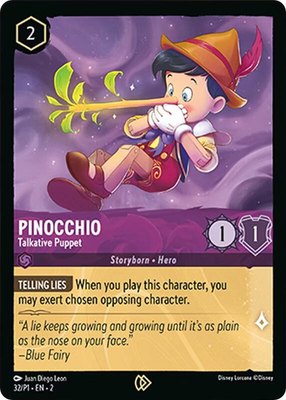 Pinocchio - Talkative Puppet, Disney Lorcana Promo Cards