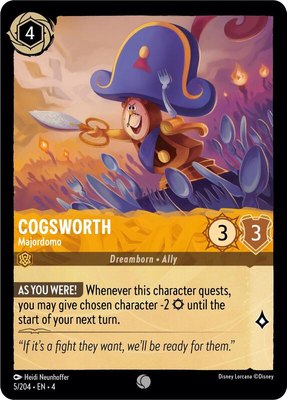 Cogsworth - Majordomo, Ursula's Return