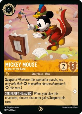 Mickey Mouse - Leader of the Band, Disney Lorcana Promo Cards