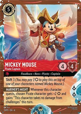 Mickey Mouse - Pirate Captain (Disney Cruise Promo), Disney Lorcana Promo Cards