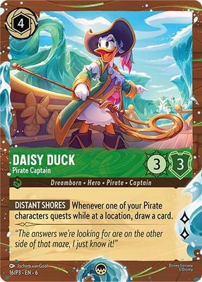Daisy Duck - Pirate Captain (Disney Cruise Promo), Disney Lorcana Promo Cards
