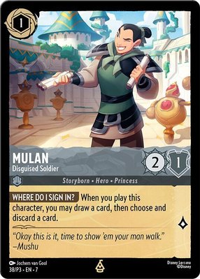 Mulan - Disguised Soldier, Disney Lorcana Promo Cards