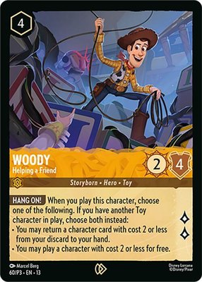 Woody - Helping a Friend, Disney Lorcana Promo Cards
