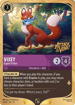 Vixey - Expert Fisher, Disney Lorcana Promo Cards