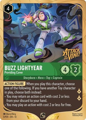 Buzz Lightyear - Providing Cover (Prerelease Promo), Disney Lorcana Promo Cards